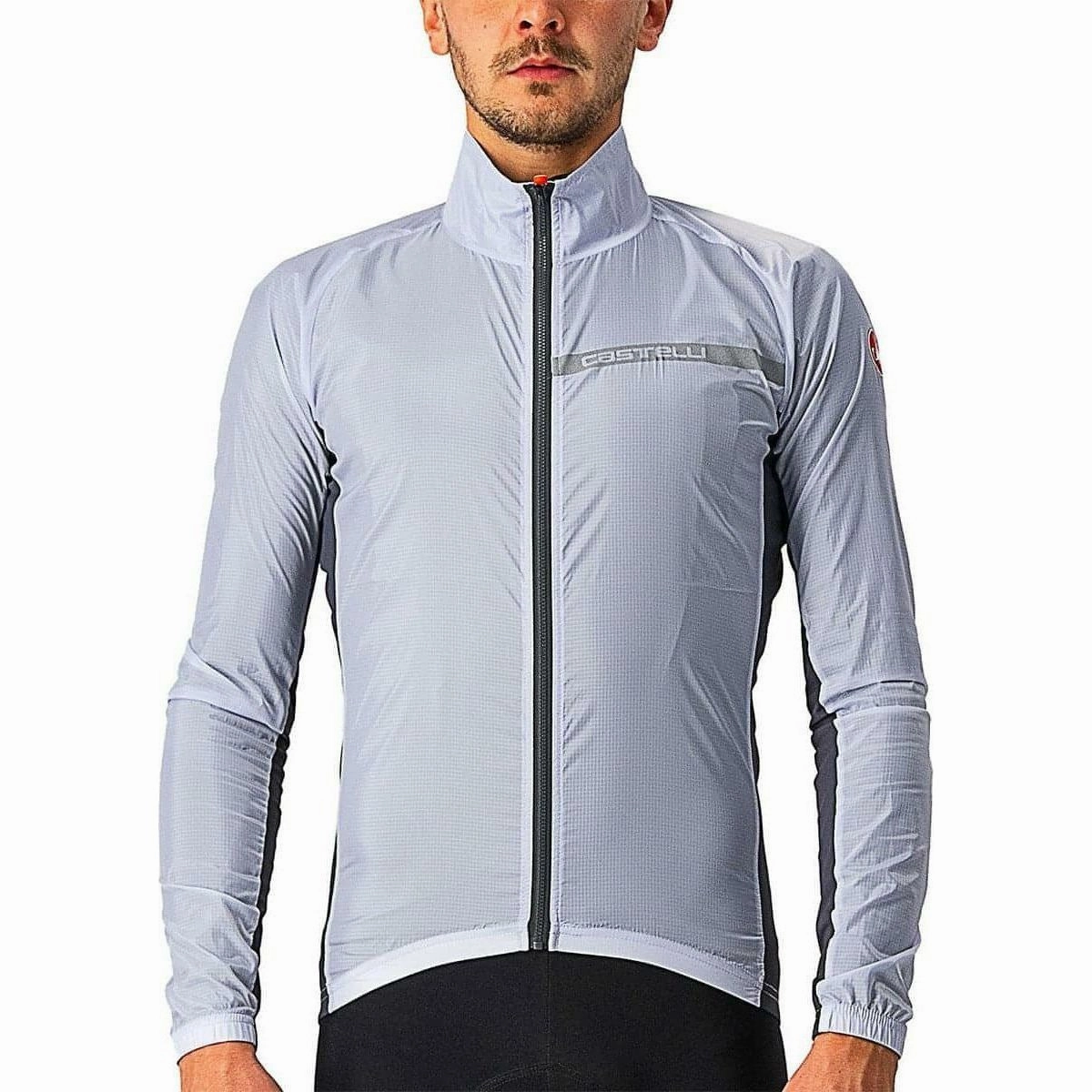Workplace Use pattern - mixing Castelli Squadra Stretch Mens Cycling Jacket - Silver