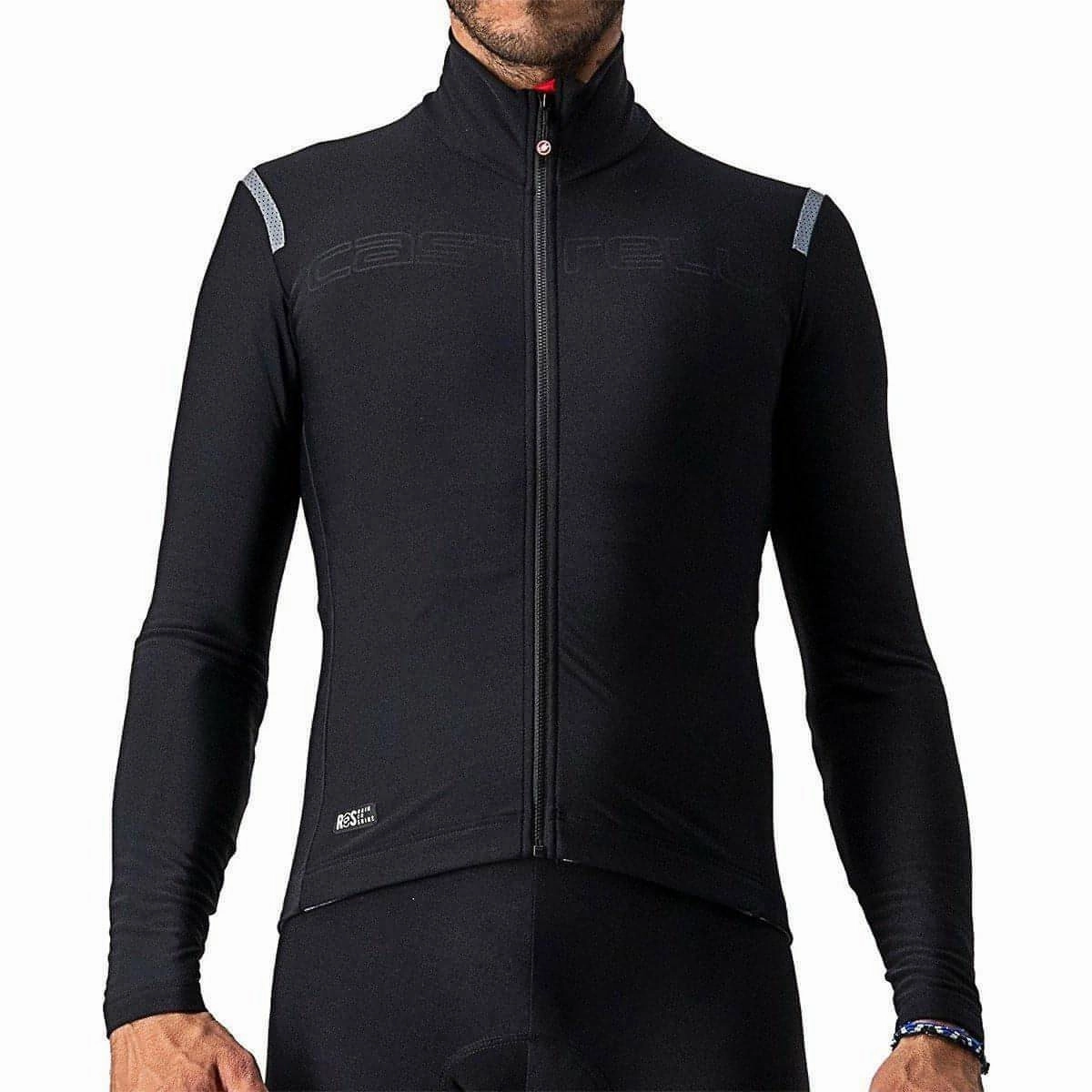Static Dissipative Fiber Castelli Tutto Nano RoS Long Sleeve Mens Cycling Jersey - Black