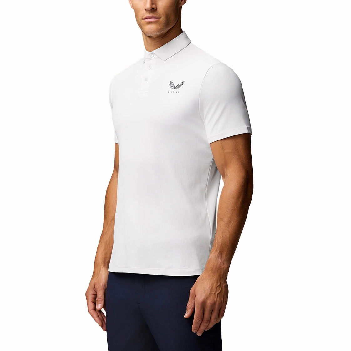 Castore Club Classic Polo Golf Shirt - White NonRestrictive Cut