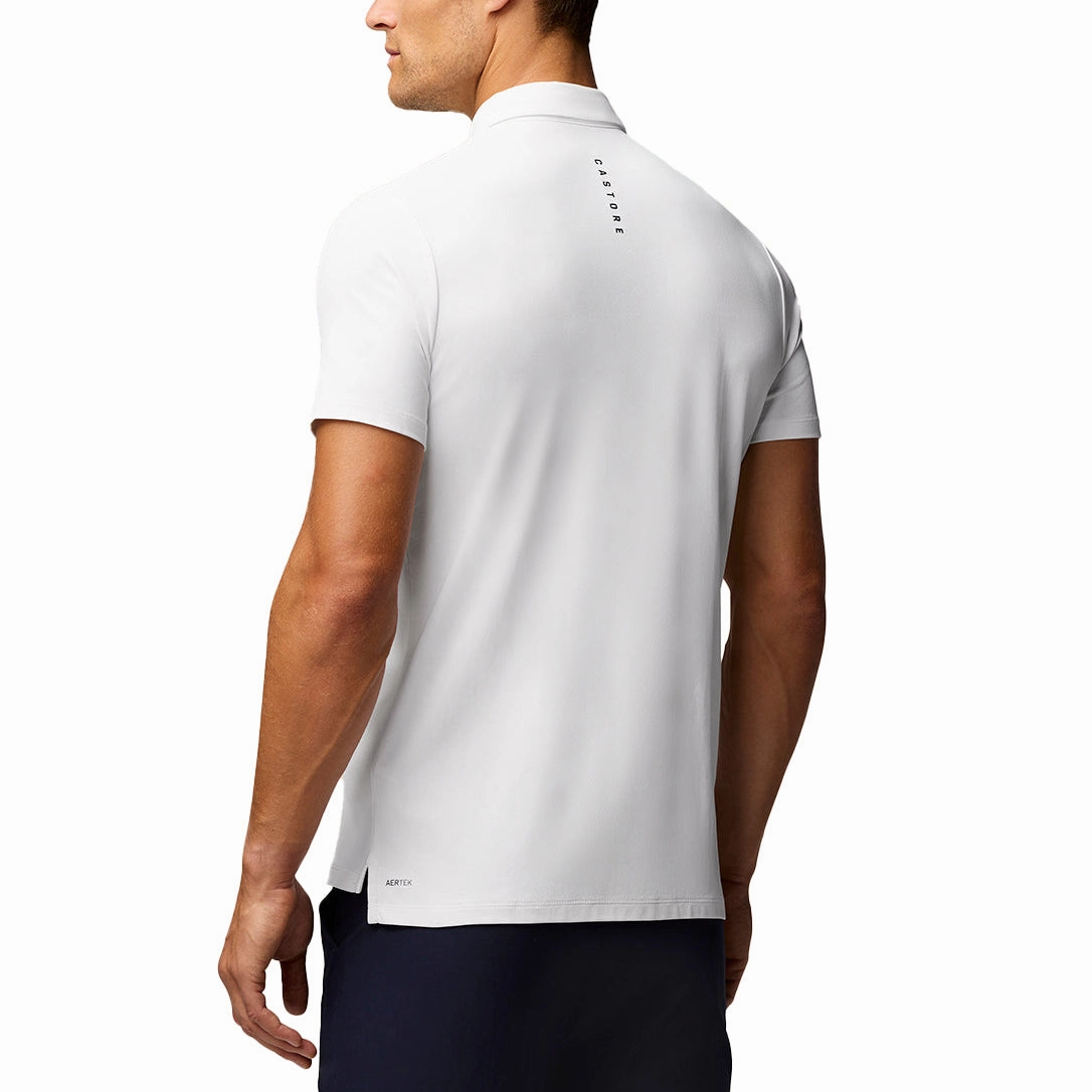 Breathable Mesh Panels Castore Club Classic Polo Golf Shirt - White
