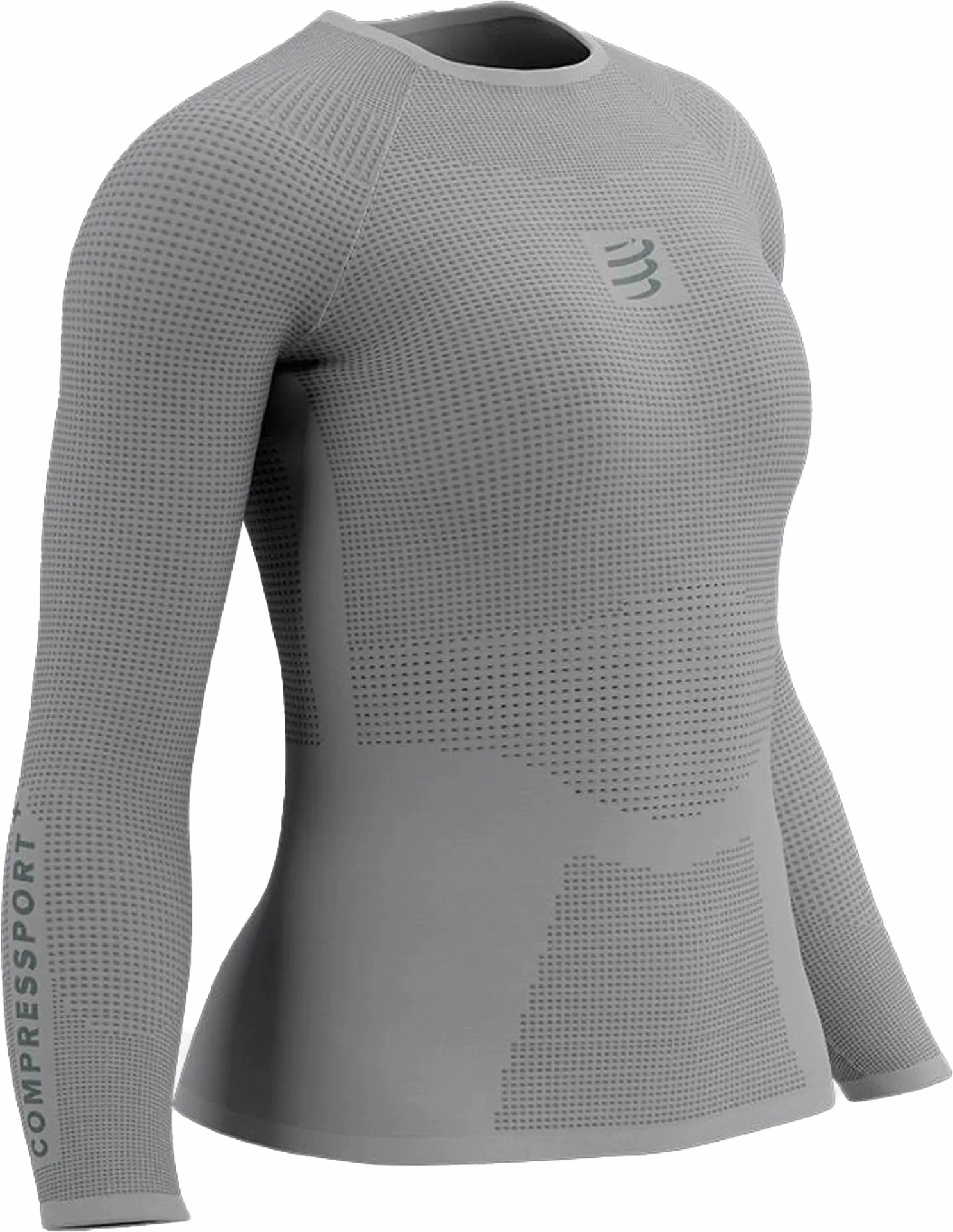 Abrasion Resistant Guard Art Gallery Compressport On/Off Base Layer Long Sleeve Womens Running Top - Grey