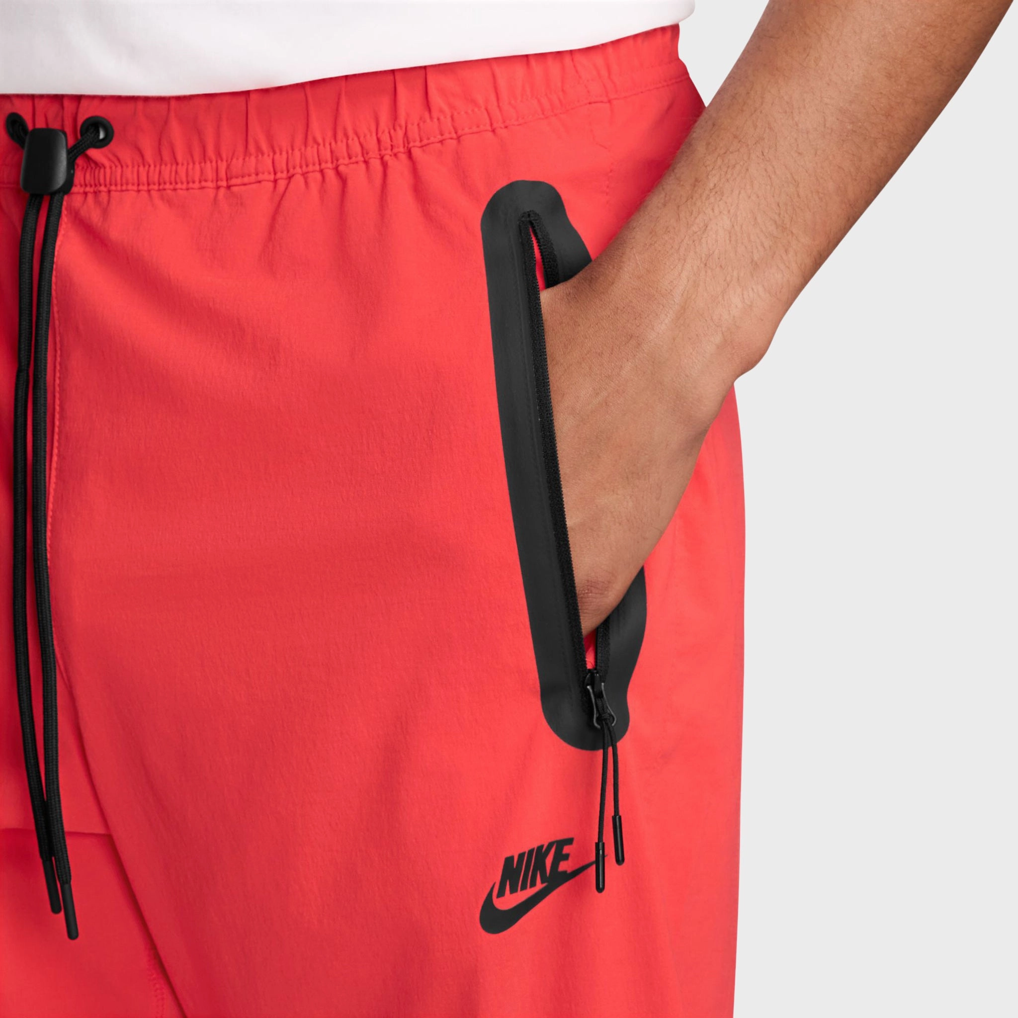 Nike Tech Woven Trousers Lt Crimson / Black Training Comfort Relaxed Design Wear