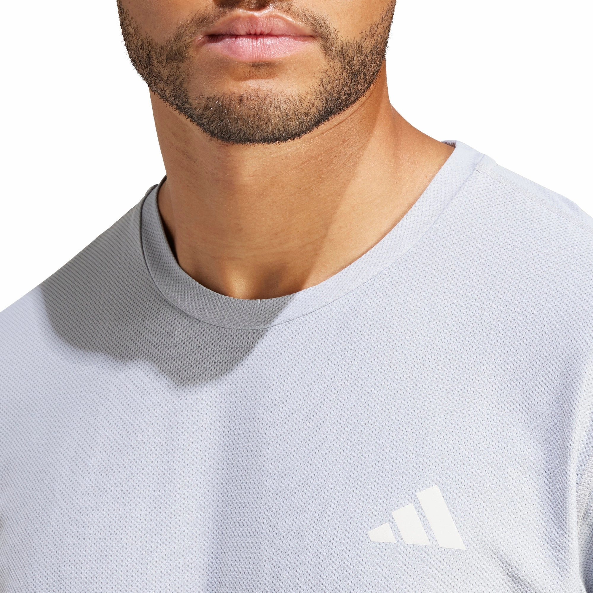 adidas Own The Run Short Sleeve Mens Running Top - Grey EcoFriendlyMaterial