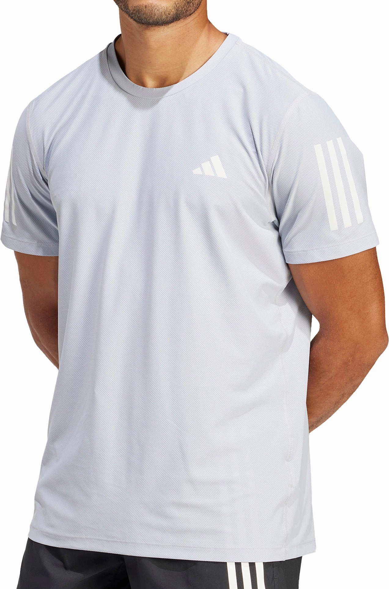 adidas Own The Run Short Sleeve Mens Running Top - Grey Moisture wicking Classic timelessness