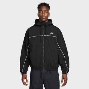 EasyCare Fabric bowling alley Nike Club Athlete Hooded Jacket Black / White - White
