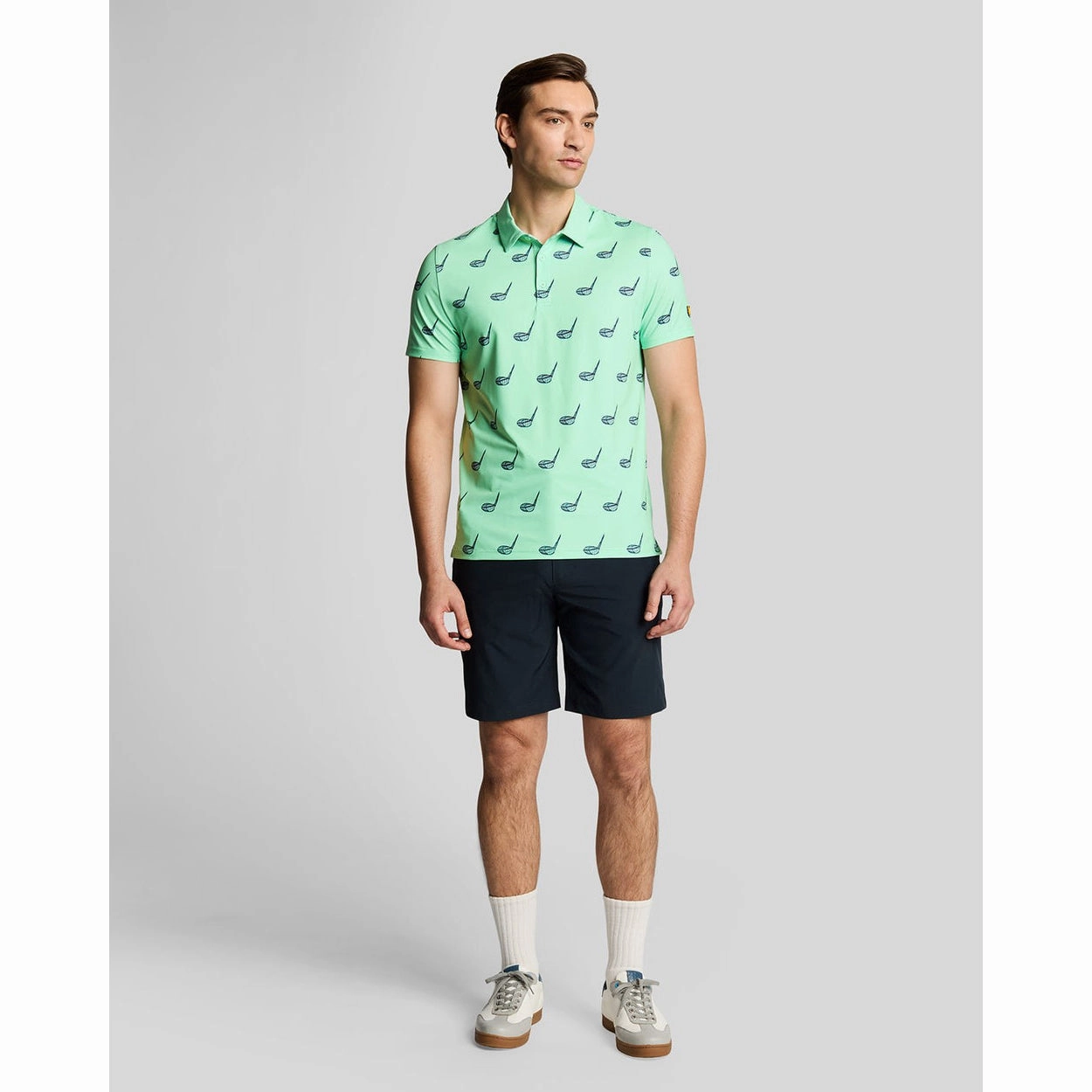 Lyle & Scott Micro Club Printed Golf Polo Shirt - Shoreline QuickDry Technology