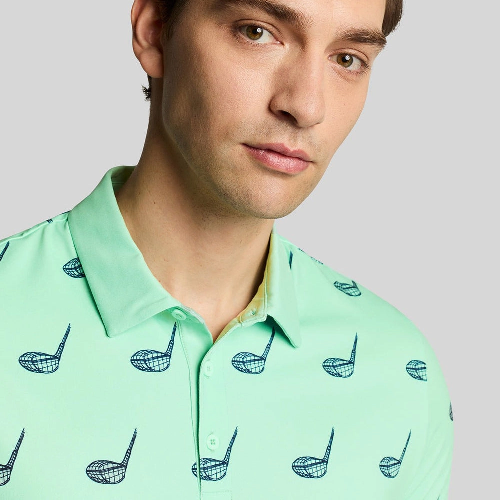 Streetwear Edge Travel Friendly Lyle & Scott Micro Club Printed Golf Polo Shirt - Shoreline