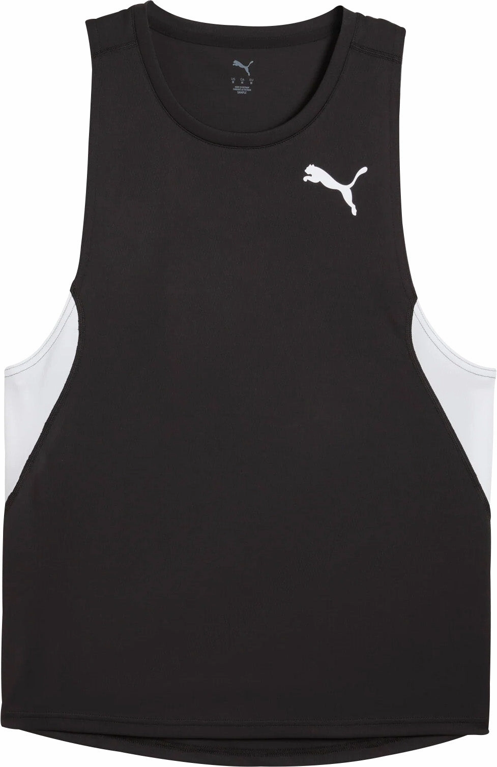 Cream nylon Puma Cross The Line 3 Mens Running Vest - Black