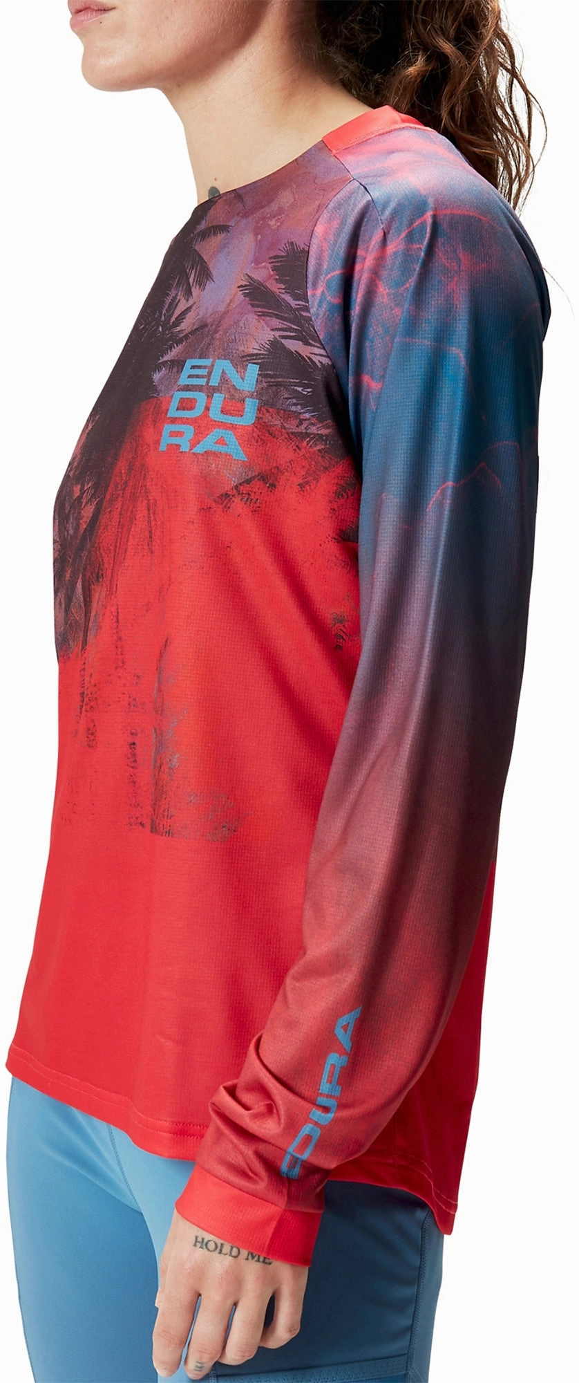 volleyball court lace venue Endura Tropical Long Sleeve Womens Cycling Jersey - Red