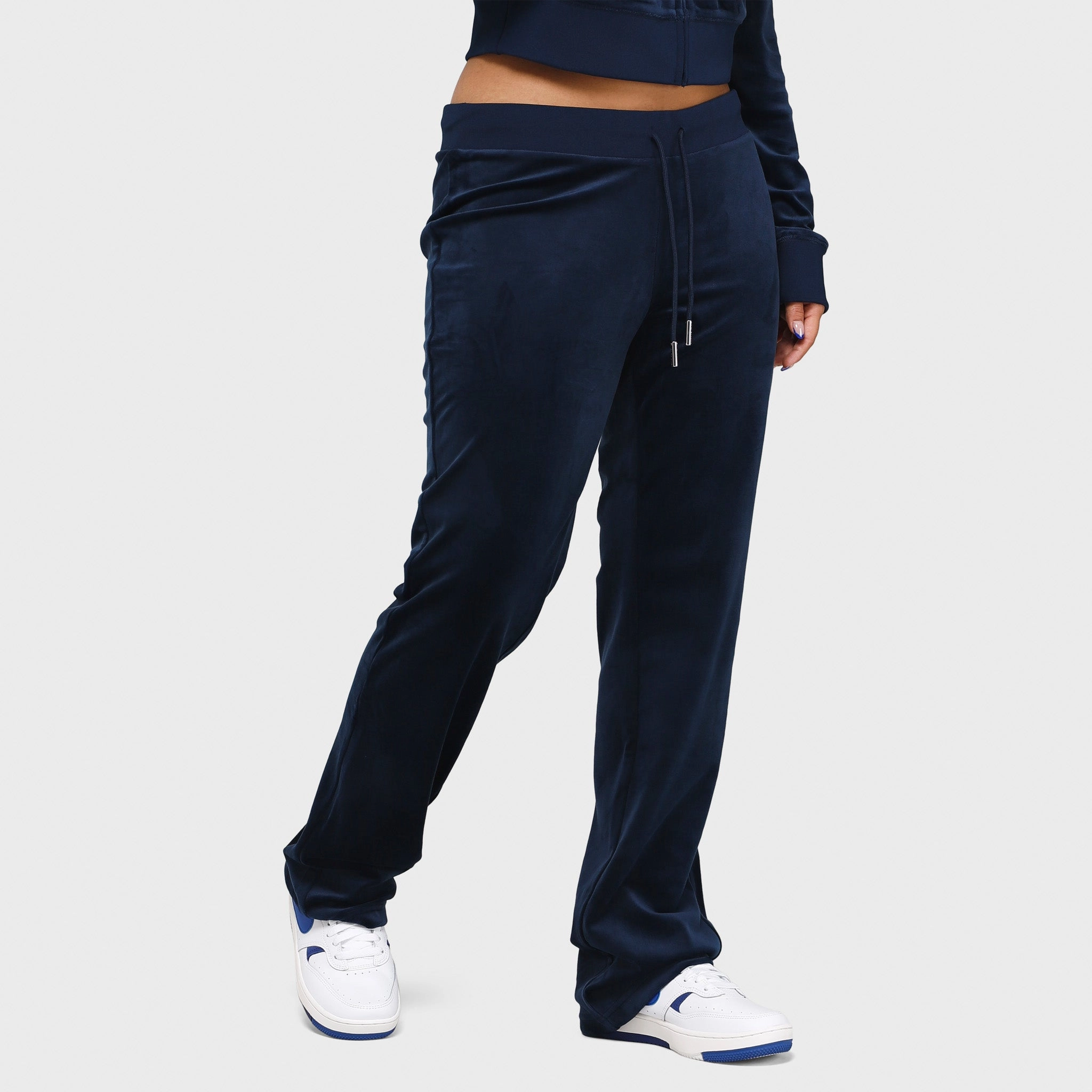 Juicy Couture Women's OG Big Bling Velour Track Pants / Regal Blue Fame Glow