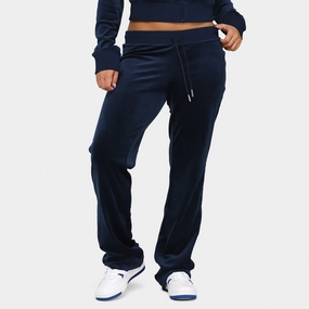 Travel Light Busy Glow Juicy Couture Women's OG Big Bling Velour Track Pants / Regal Blue