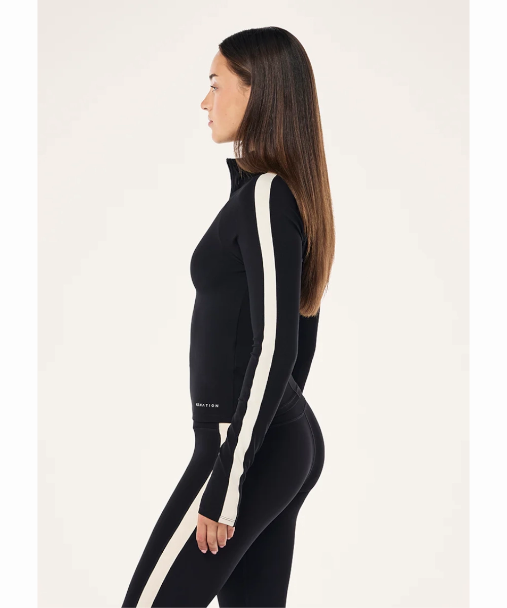P.E Nation Nightfall Quarter Zip LS (Black/Cloud) Reuse Mode Collapsible Hood