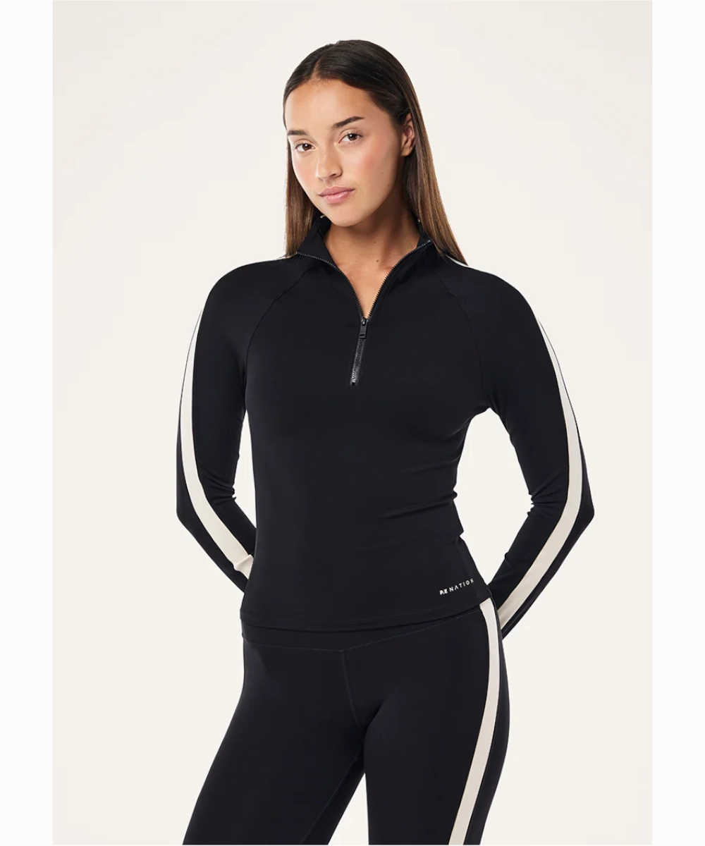 P.E Nation Nightfall Quarter Zip LS (Black/Cloud) FlexSeamTechnology