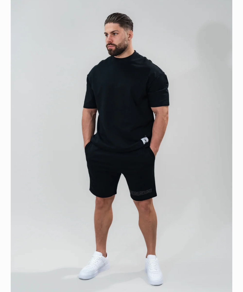 Free Fit ReflectiveTrimDetails UNDRGROUND Relaxed Fit Shorts (Jet Black)