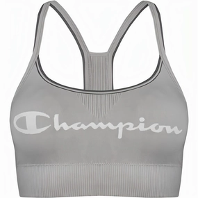 Stretchable Fabric Champion Seamless Womens Sports Bra - Grey