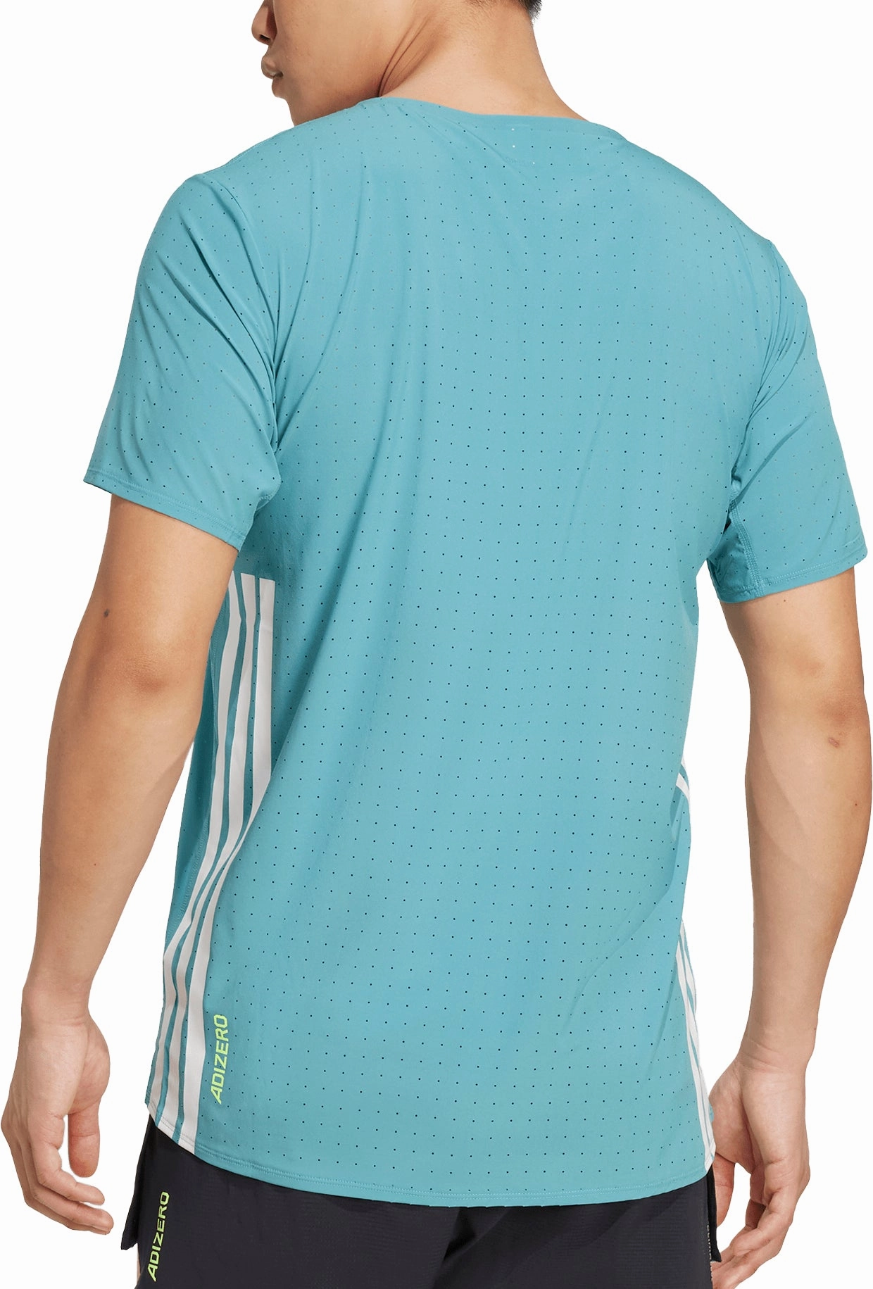 Plus Size Everyday Fashion adidas Adizero Short Sleeve Mens Running Top - Green
