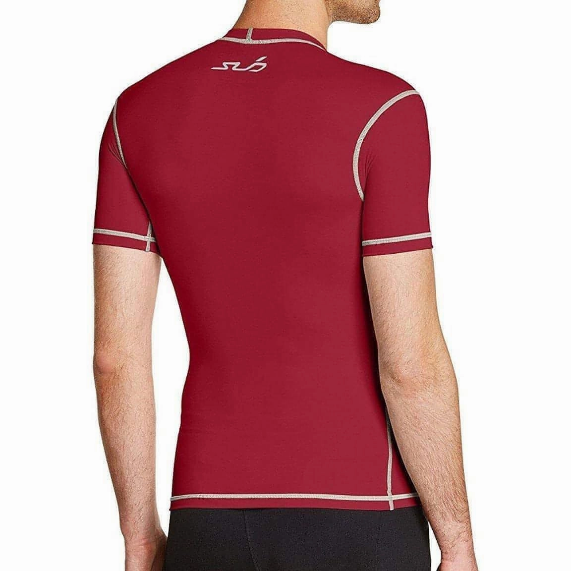Sub Sports Dual Compression Baselayer Mens Short Sleeve Top - Red Travel Trend Look