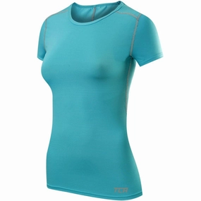 Daily Casual TCA Pro Performance Womens Short Sleeve Baselayer Running Top - Blue