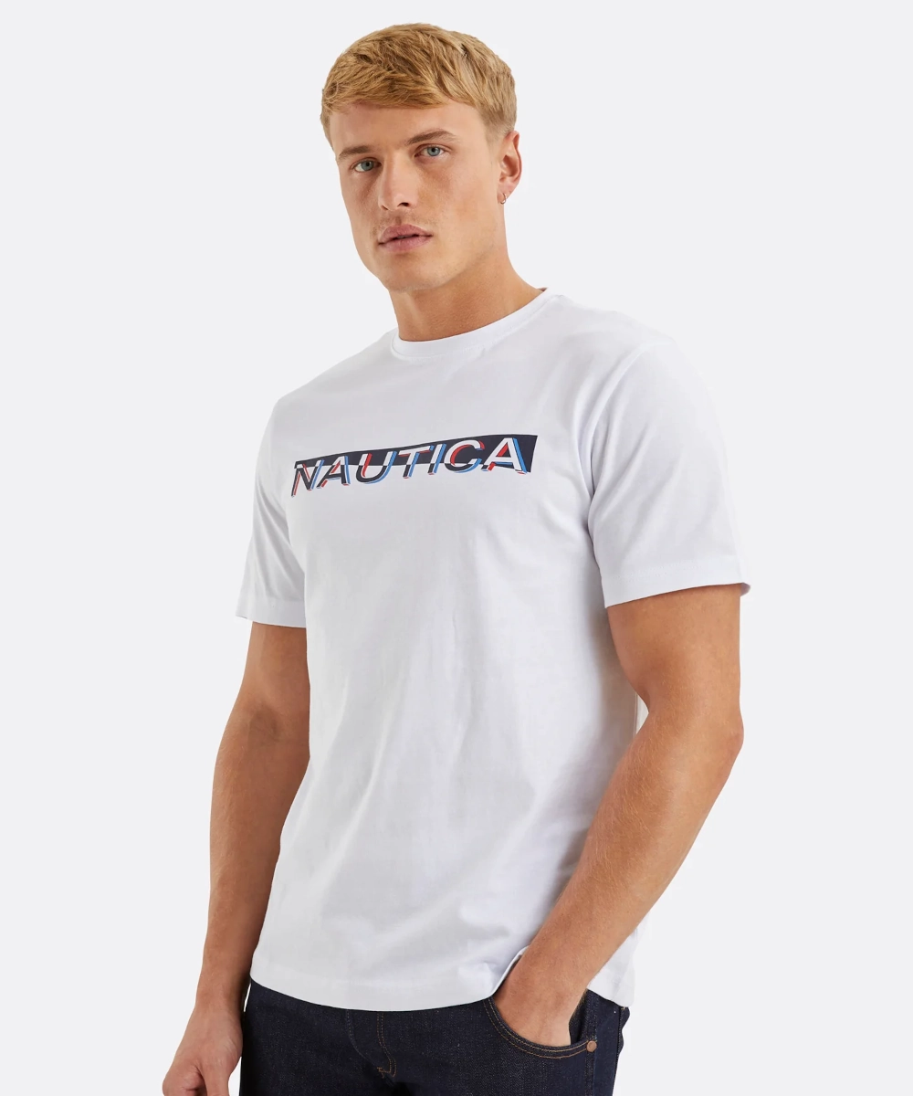 Nautica Dane Tee (White) Gym Safe Bonded Seam Technology
