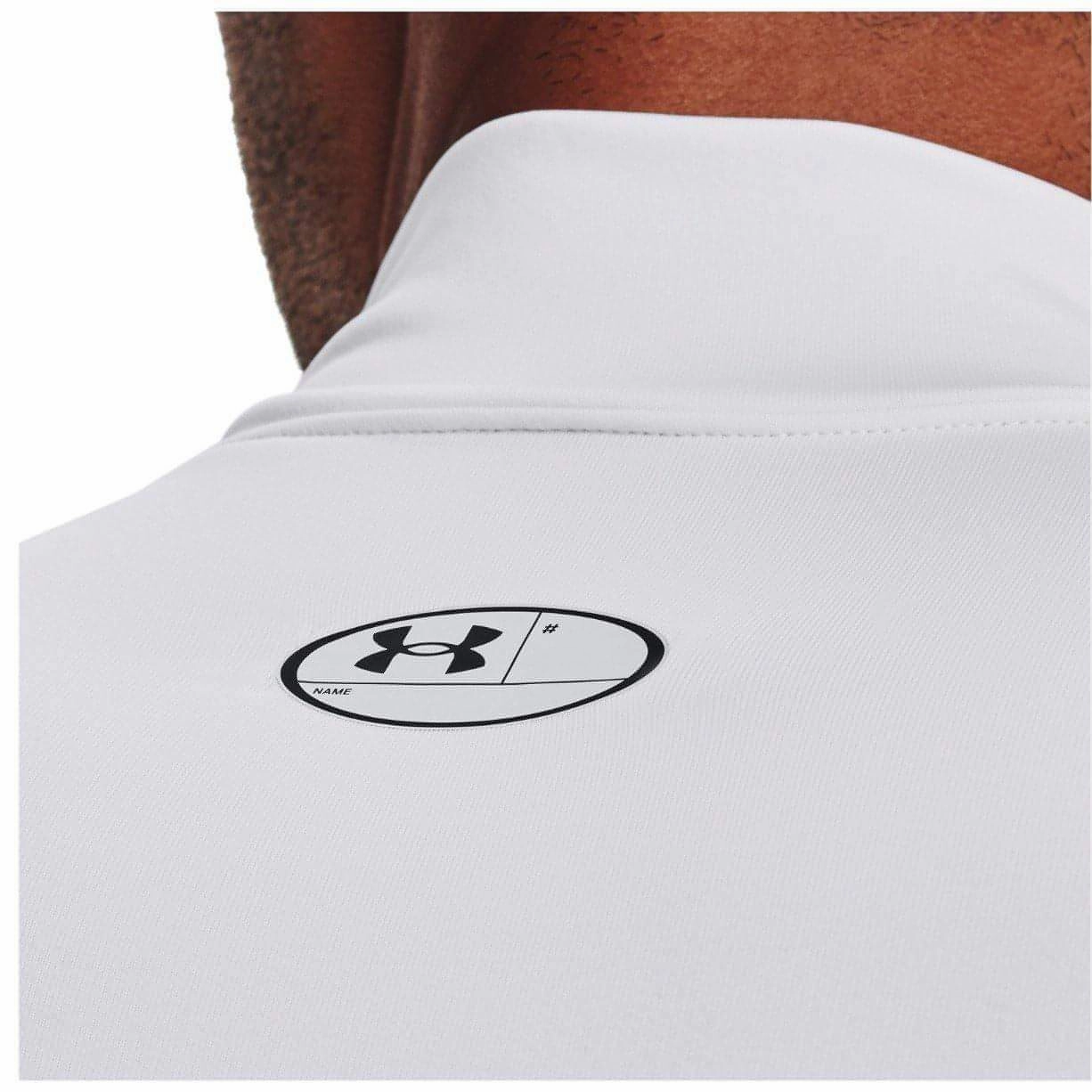 Under Armour ColdGear Compression Mock Long Sleeve Mens Running Top - White Spice Easter