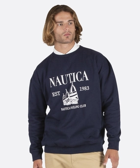 Nautica Baxter Oversized Sweatshirt (Navy) Convertible Style Morning Ease