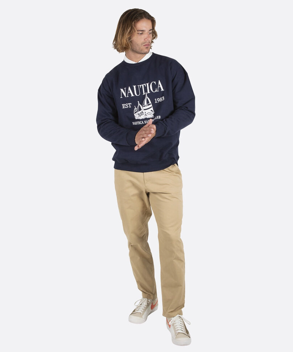 SustainableBlend Nautica Baxter Oversized Sweatshirt (Navy)
