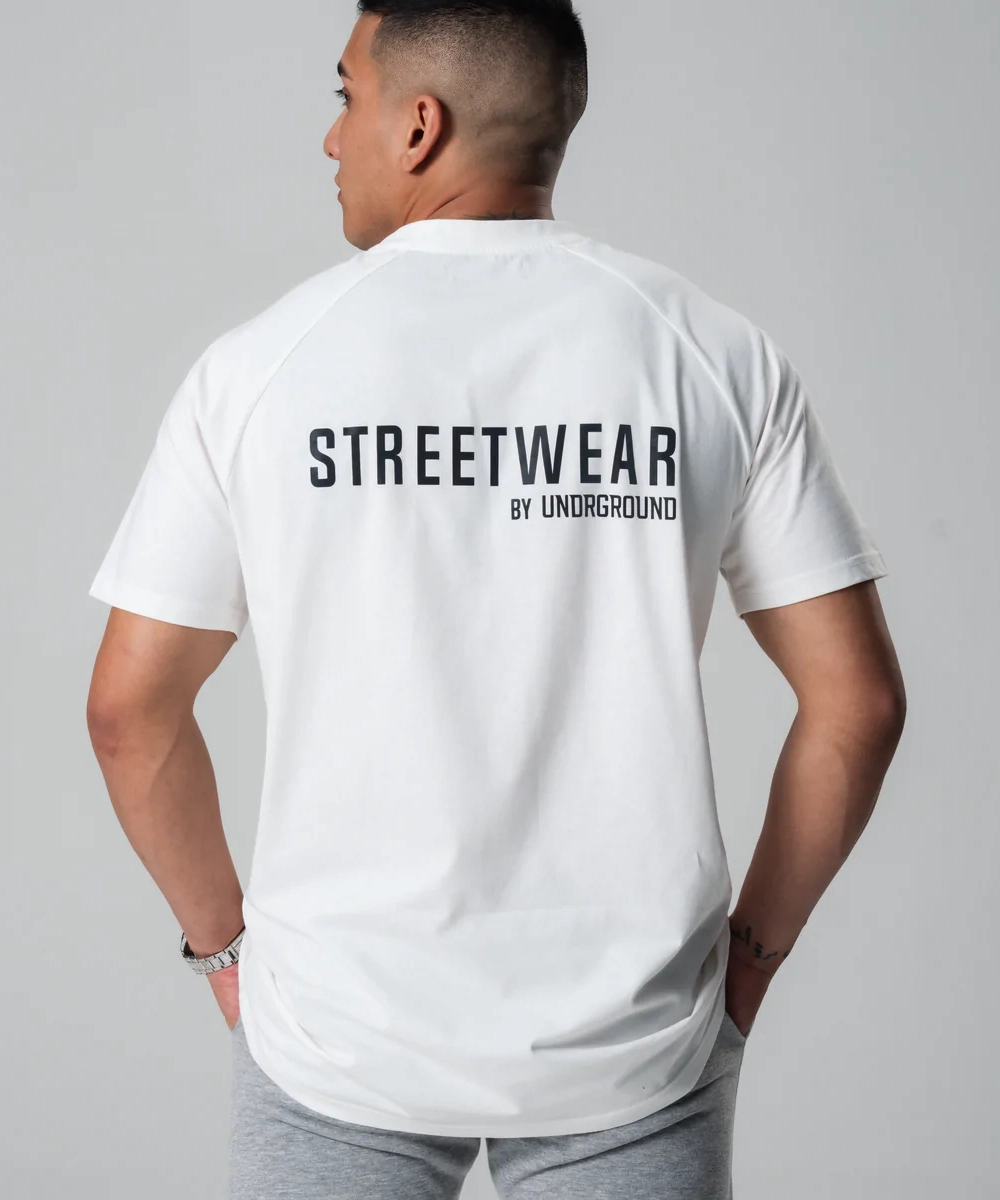 Training Fit Lightweight Layering UNDRGROUND Straight Tee x Reflective Print (White)