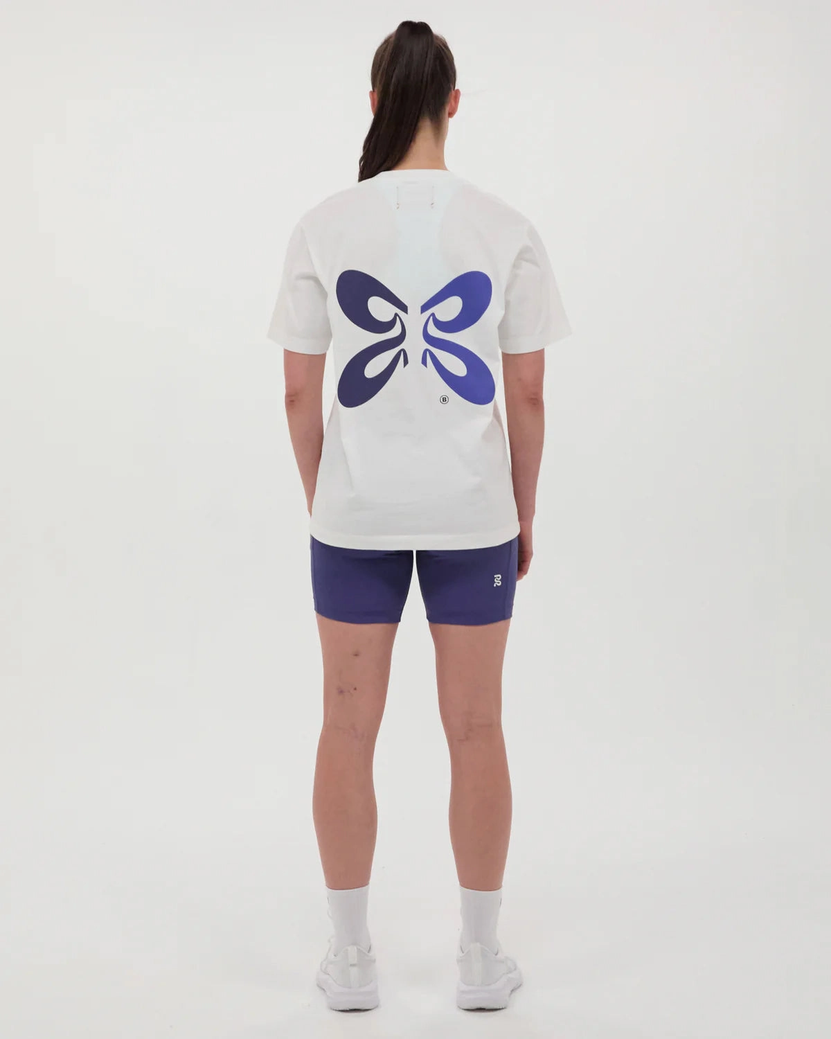 Shape Hug Dance Flow Classic Cotton Tee Butterfly / White