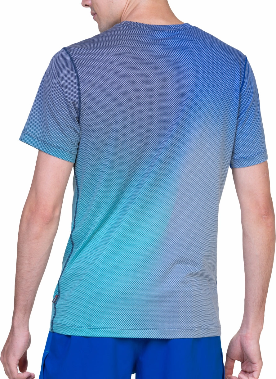 Skin Friendly Lining Ronhill Tech Golden Hour Short Sleeve Mens Running Top - Blue