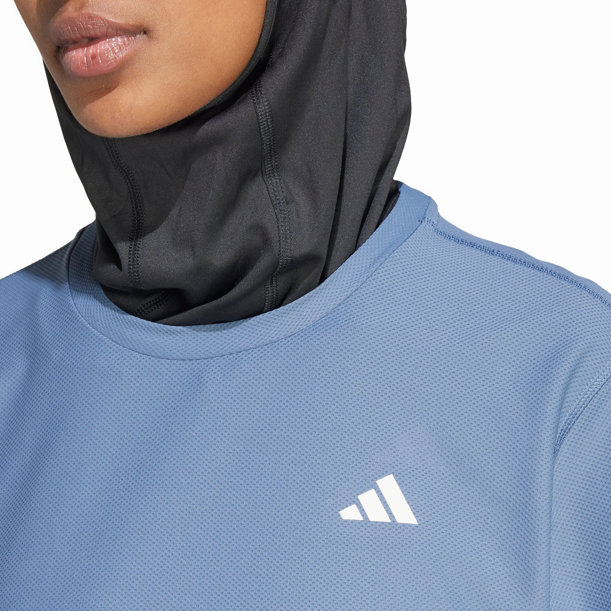 adidas Own The Run Short Sleeve Womens Running Top - Blue Non Irritating Tags Comfy Apparel