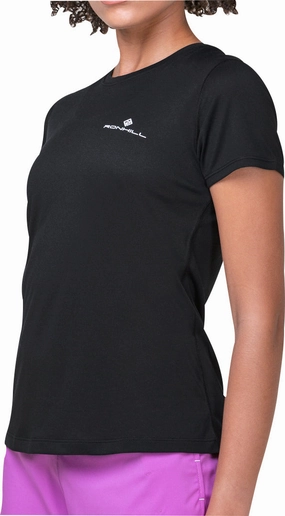 Essential Comfort City Look Ronhill Core Short Sleeve Womens Running Top - Black