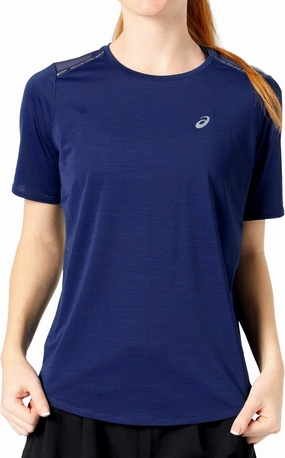 Cozy Design Moisture Wicking Fabric Asics Road Short Sleeve Womens Running Top - Blue