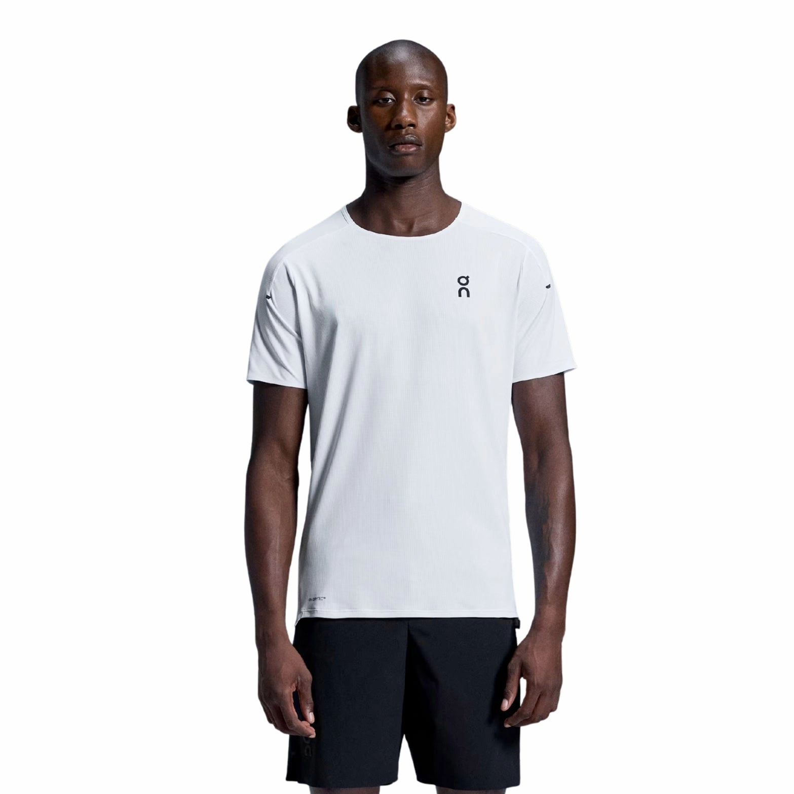 Men's Performance Tee White / Silver NonIrritating Breathable Stretch Fabric