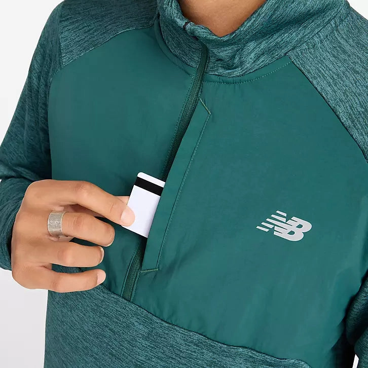 Men's Athletics Heat Grid 1/2 Zip Stretchable Panels Recycled Polyester