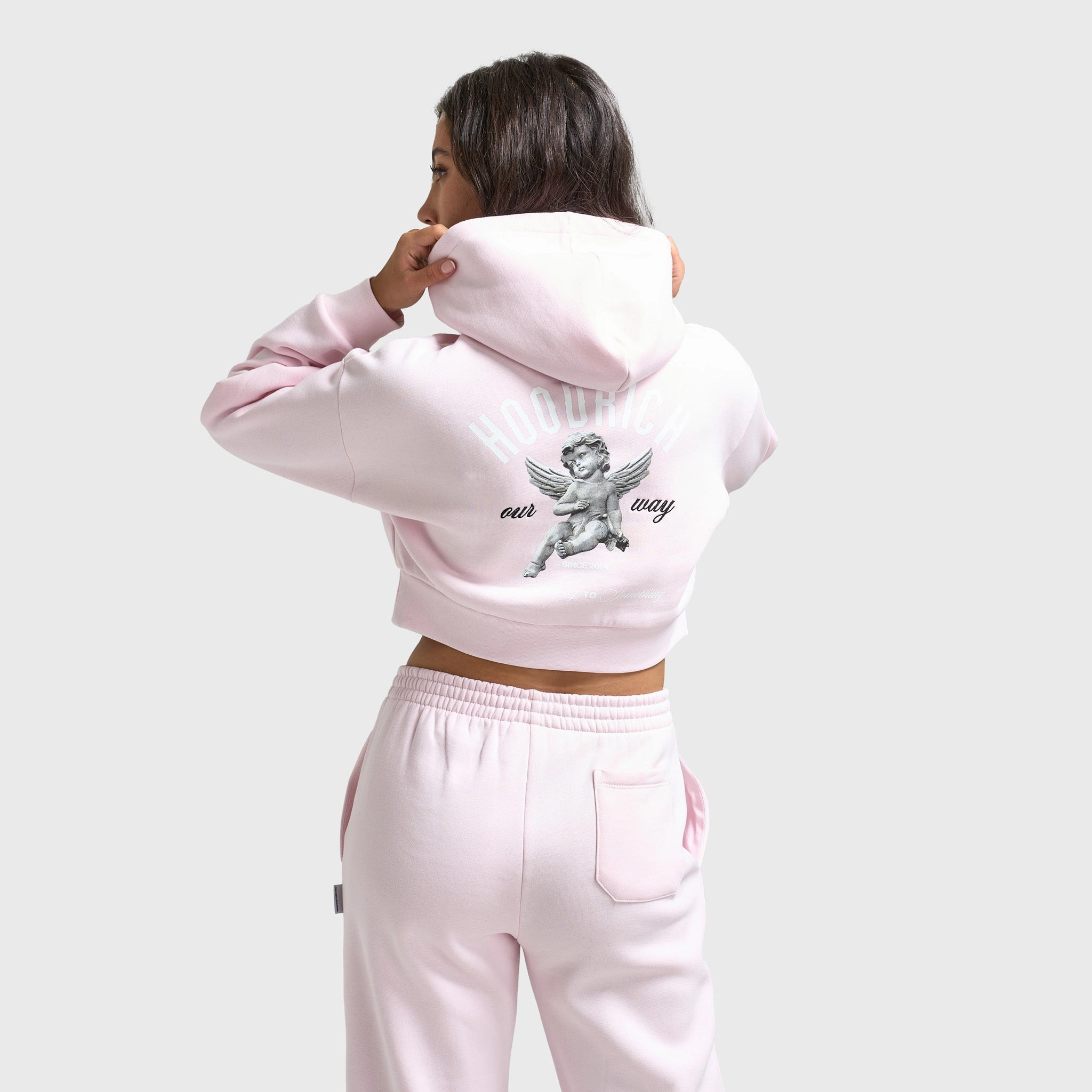 Hoodrich Women's OG Glow Cropped Hoodie / Festival Bloom Comfort Stretch Fabric Sport Fit