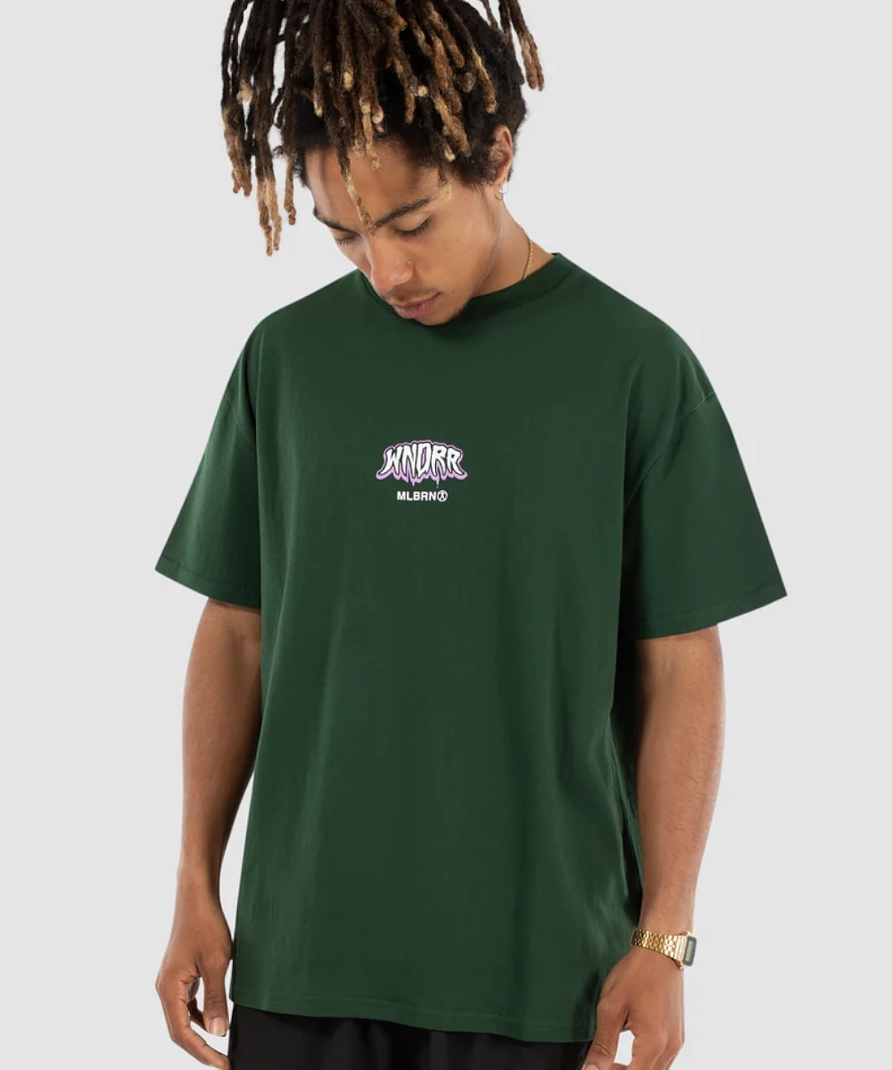 WNDRR XLR8 Box Fit Tee (Forest Green) NonRestrictiveSilhouette
