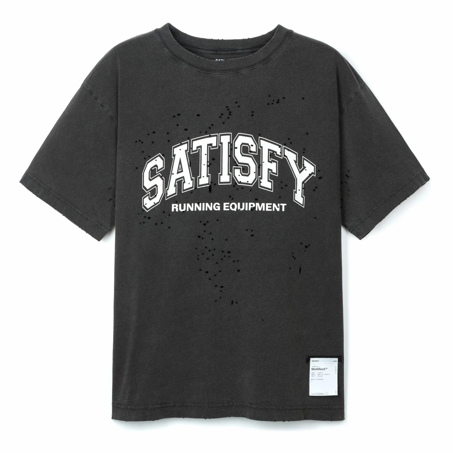 MothTech Tee Aged Black v4 Seamless Design EcoFriendly Material