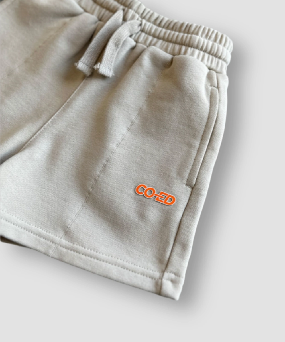 Soft Flow CO-ED Kids Track Shorts (Tan)