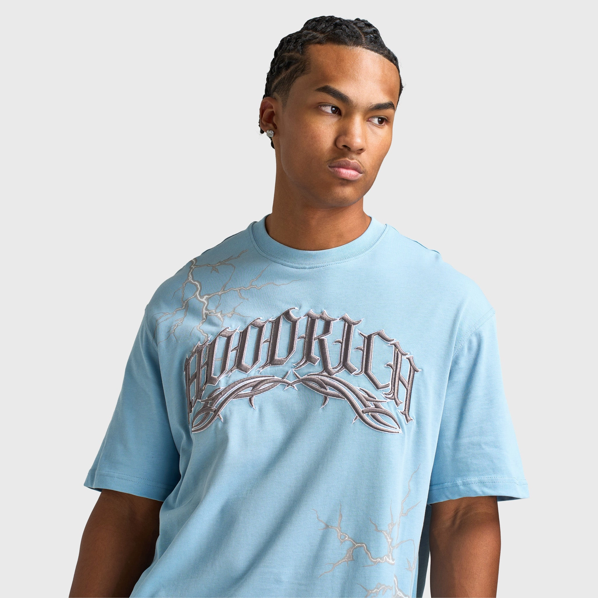 Enhanced Durability Fabric Hoodrich Dark Oversized T-shirt Glacier Lake / Lava Smoke