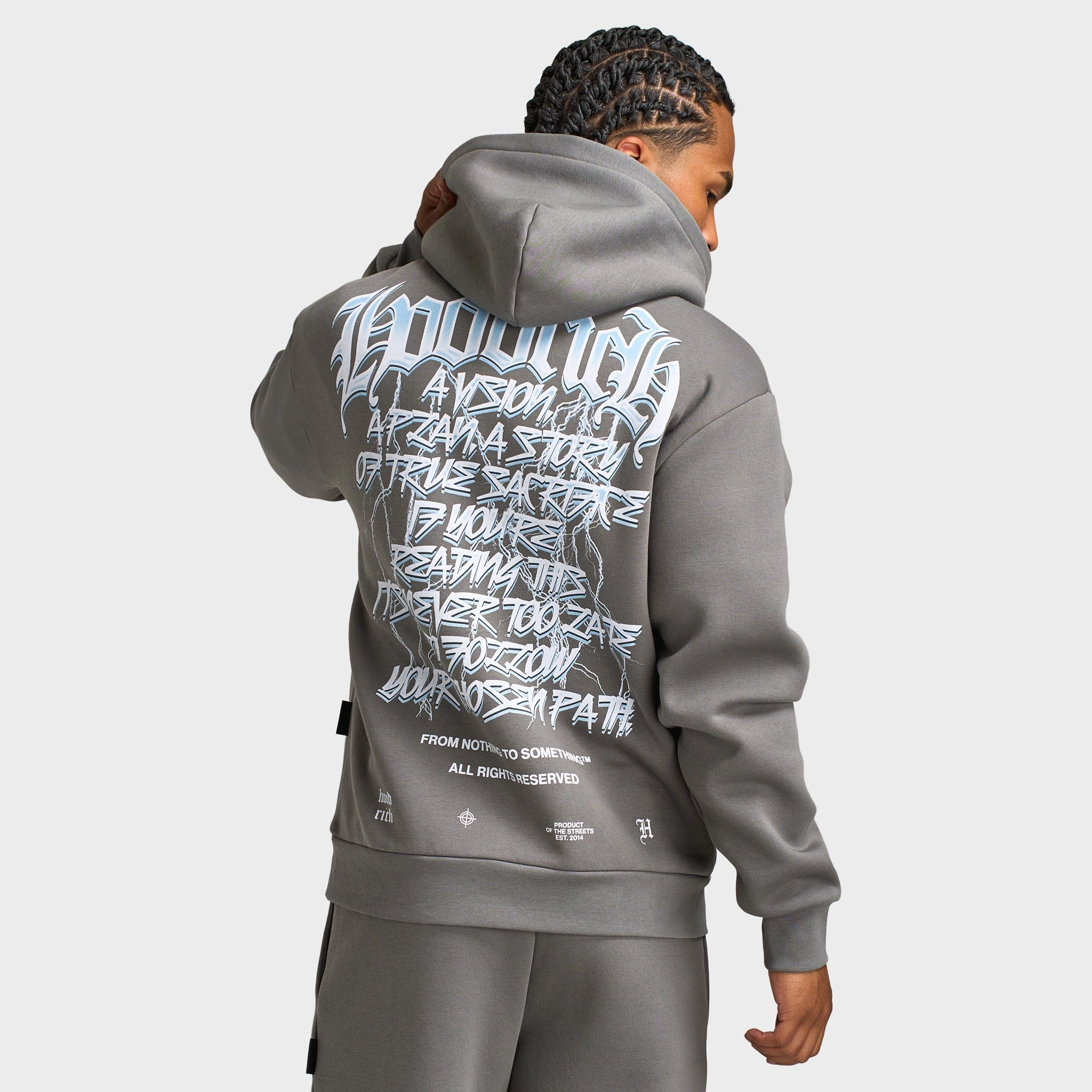 Reinforced Elbow Padding Hoodrich Tornado Oversized Hoodie Lava Smoke / White / Blue