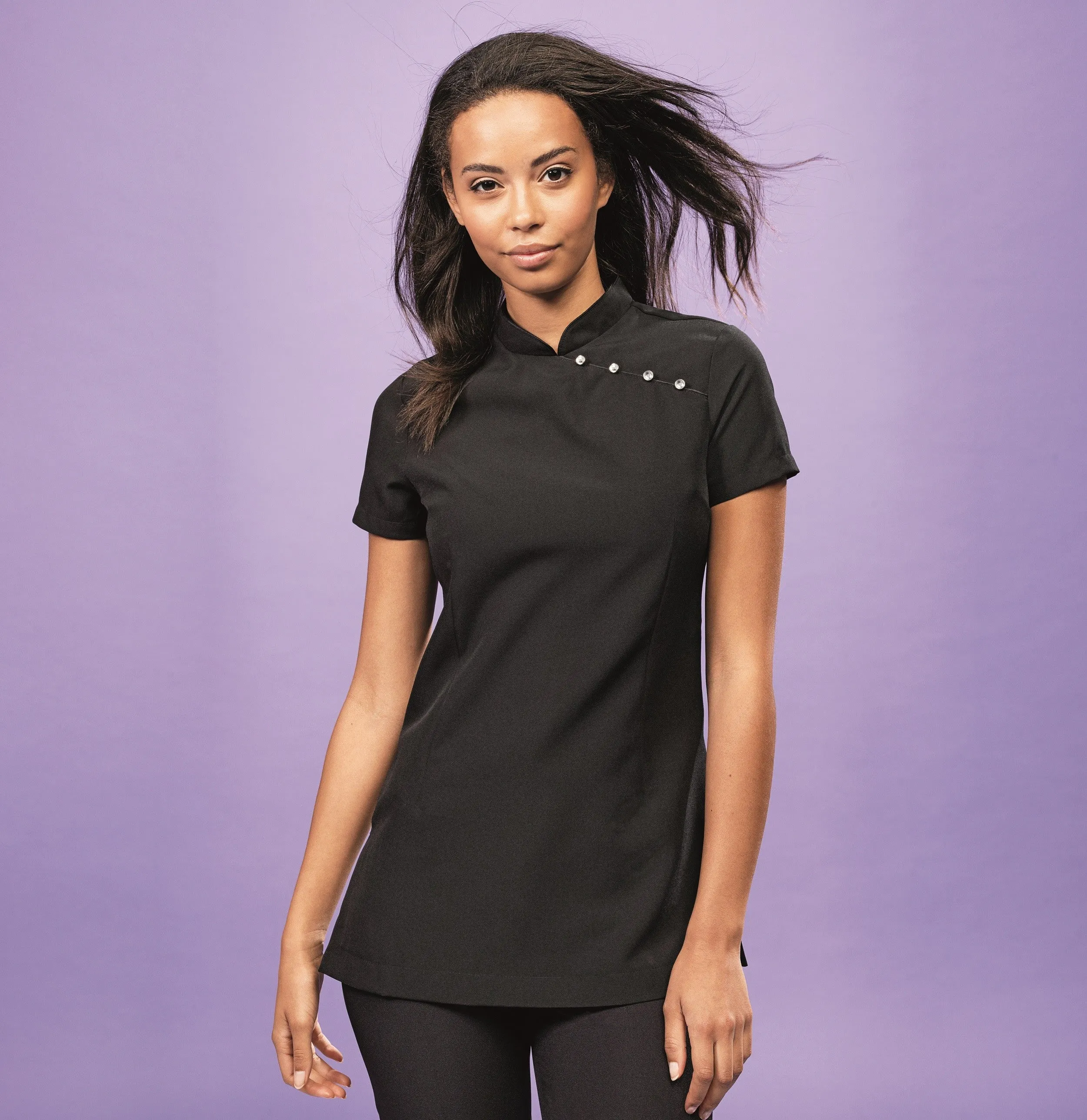 Functional Fit Vegan Mood Mika Beauty & Spa Tunic Asymmetric | BLACK