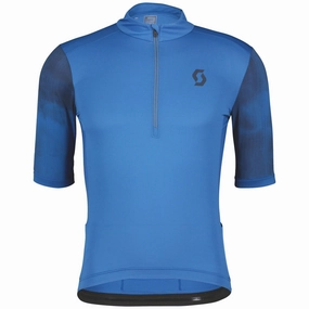 Compact Adjustable Compression Fit Scott Gravel 10 Short Sleeve Mens Cycling Jersey - Blue