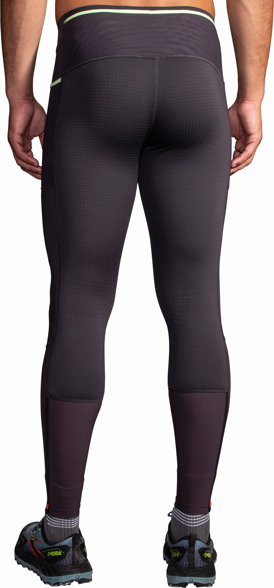 Wide Leg Home environment Brooks High Point Mens Long Running Tights - Grey