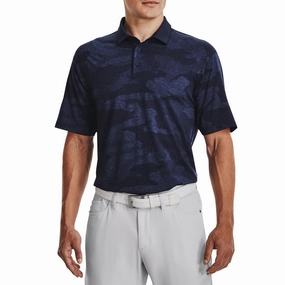 Under Armour Playoff 2.0 Jacquard Golf Polo Shirt - Midnight Navy QuickDry Technology Stretch Fabric Construction