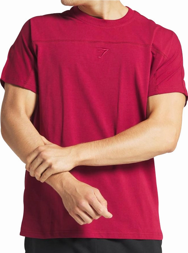 Free Mind BuiltIn Grip Gymshark Compound Short Sleeve Mens Training Top - Red