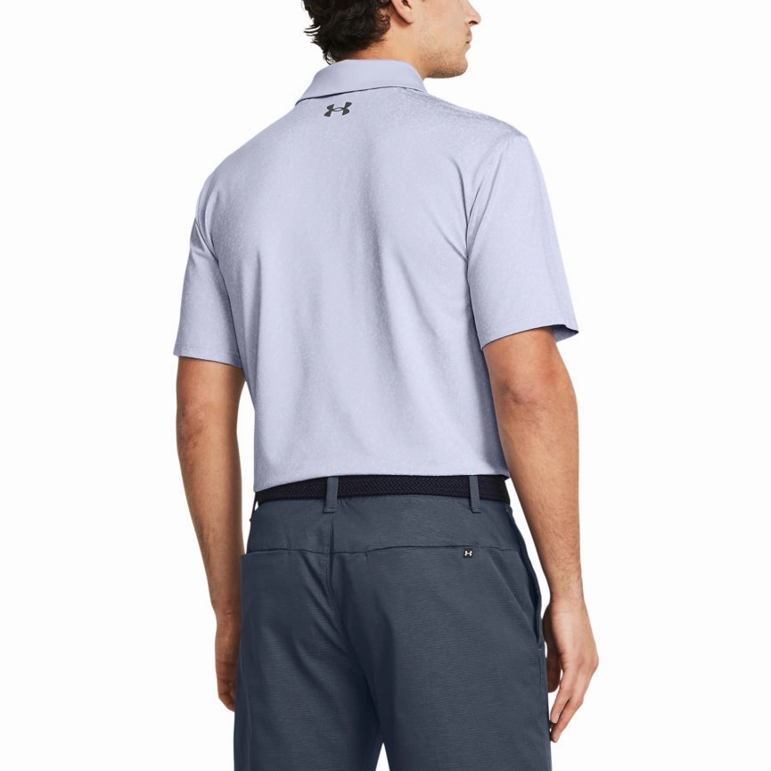Office Attire Beach Ready Under Armour Playoff 3.0 Coral Jaquard Golf Polo Shirt - Celeste / Starlight
