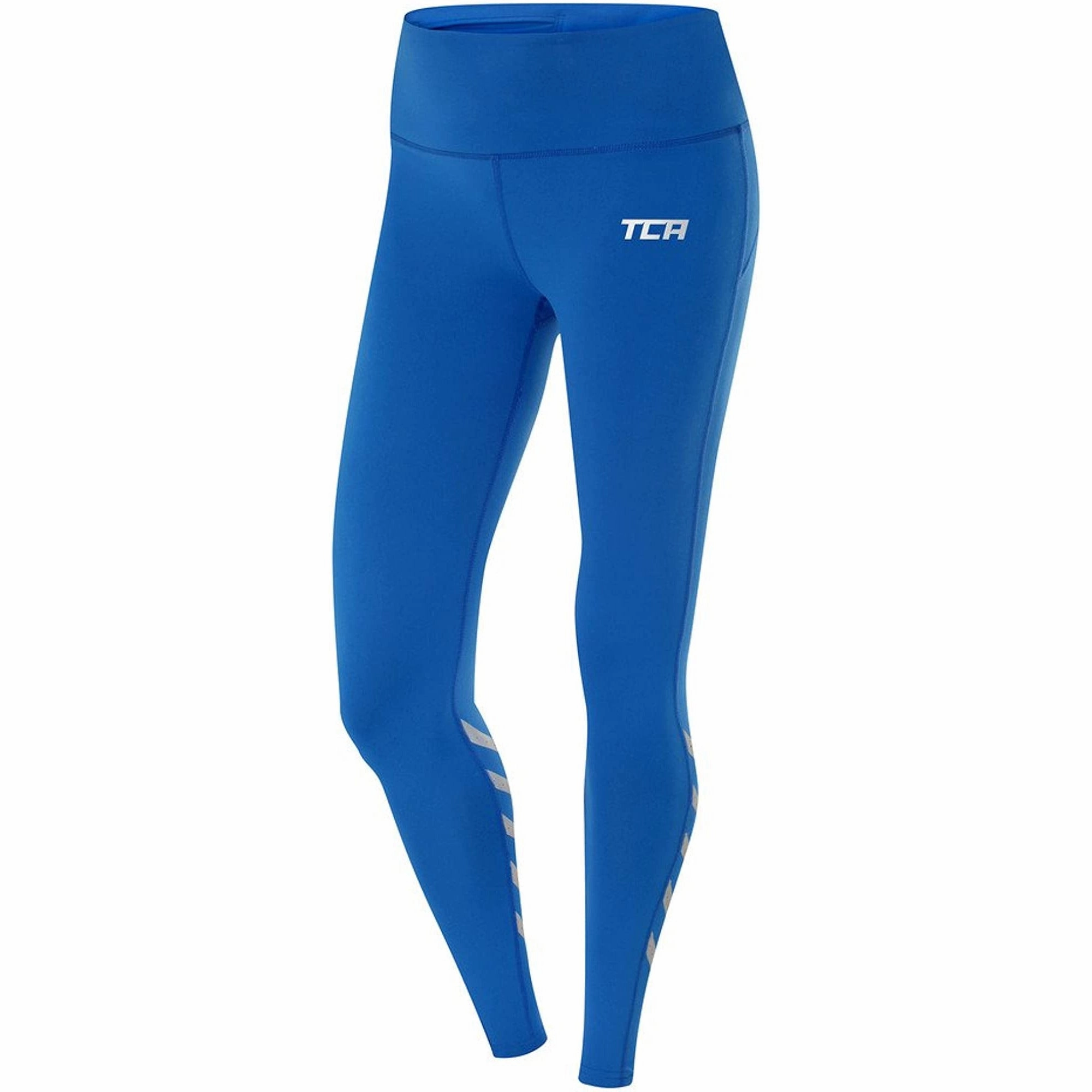Shock-absorbing Rural TCA Laser Tech Reflective Womens Long Running Tights - Blue