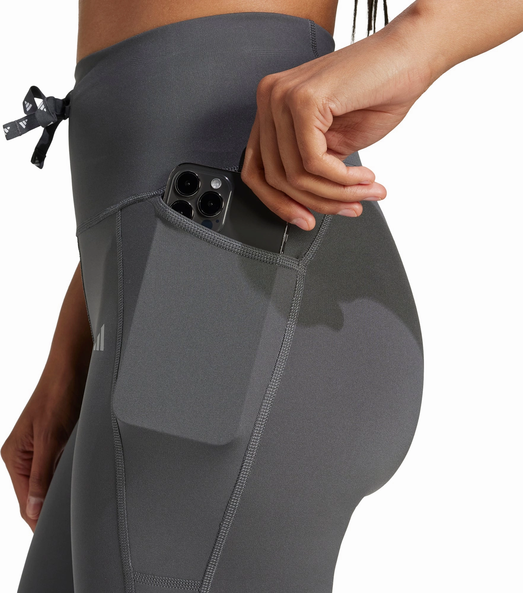 adidas Essentials Womens Long Running Tights - Grey Bendable