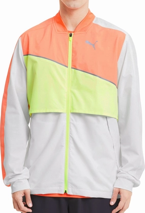 Multi Directional Stretch Puma Lite Woven Ultra Mens Running Jacket - White