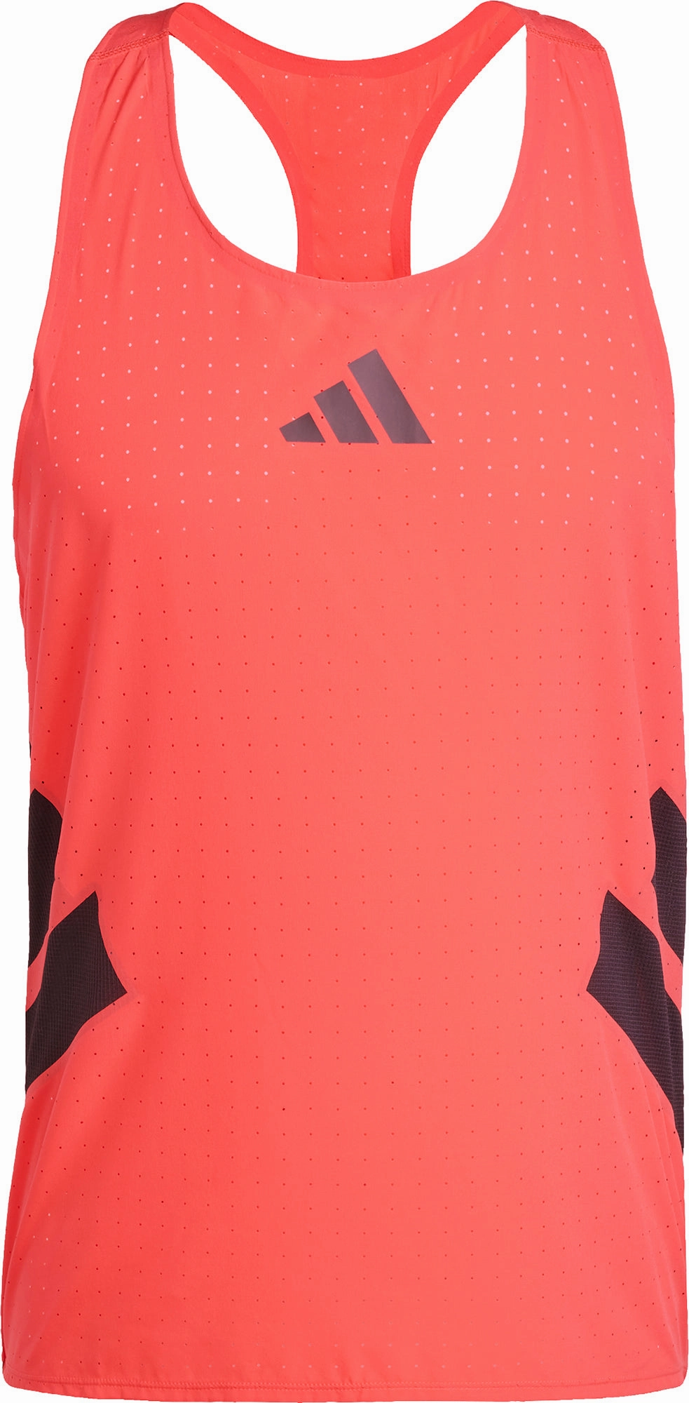 Double Layered Panels stretchy clothing adidas Adizero Road To Records Mens Running Vest - Red